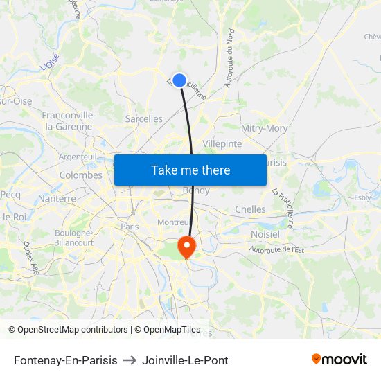 Fontenay-En-Parisis to Joinville-Le-Pont map