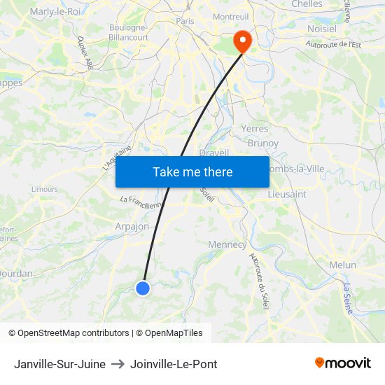 Janville-Sur-Juine to Joinville-Le-Pont map