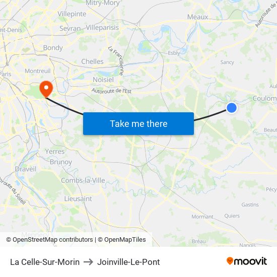 La Celle-Sur-Morin to Joinville-Le-Pont map