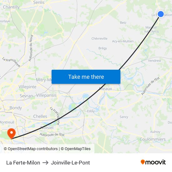 La Ferte-Milon to Joinville-Le-Pont map