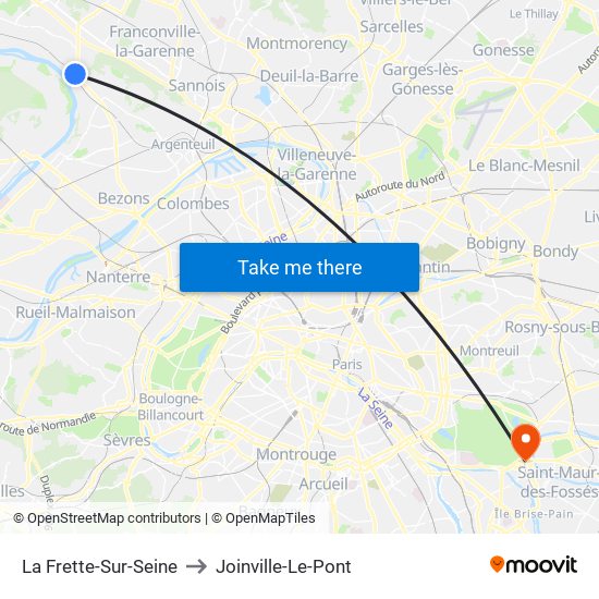 La Frette-Sur-Seine to Joinville-Le-Pont map