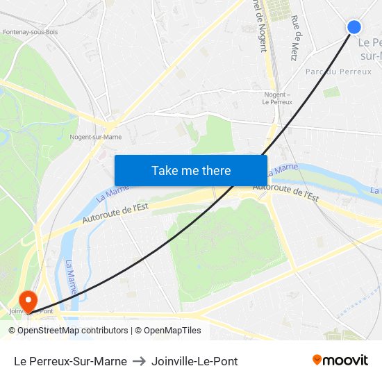 Le Perreux-Sur-Marne to Joinville-Le-Pont map