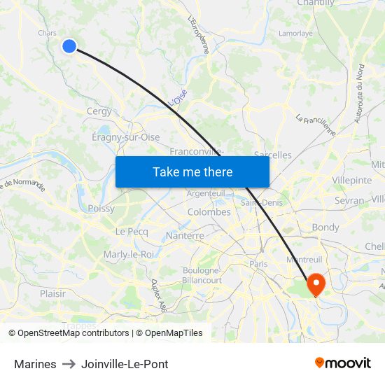 Marines to Joinville-Le-Pont map