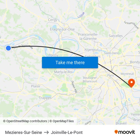 Mezieres-Sur-Seine to Joinville-Le-Pont map