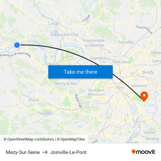 Mezy-Sur-Seine to Joinville-Le-Pont map