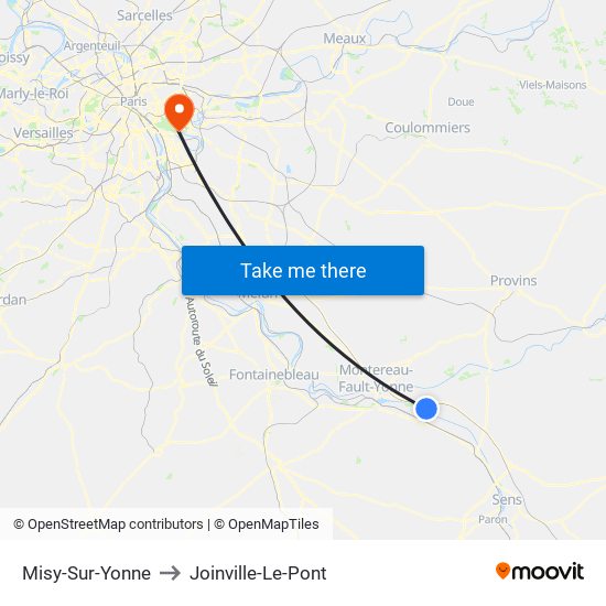 Misy-Sur-Yonne to Joinville-Le-Pont map