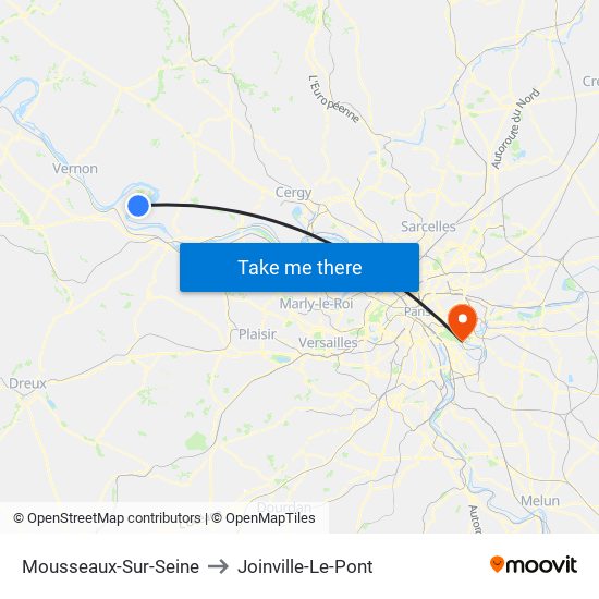 Mousseaux-Sur-Seine to Joinville-Le-Pont map