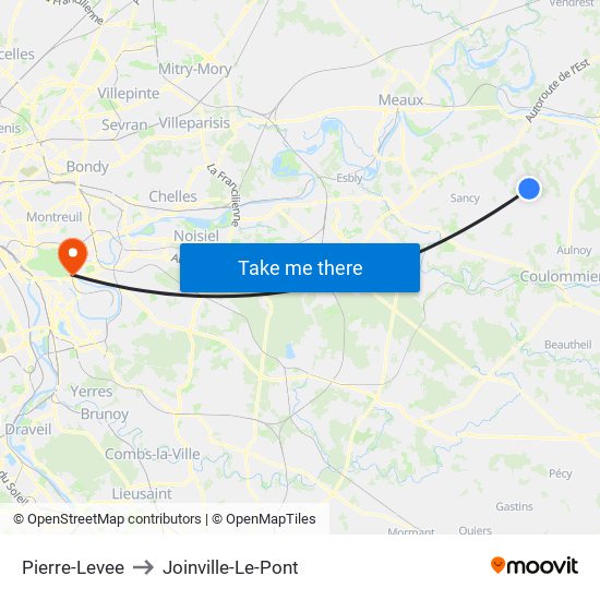 Pierre-Levee to Joinville-Le-Pont map