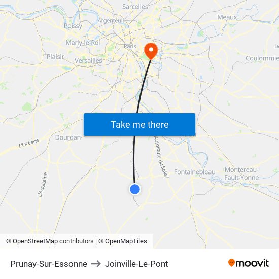 Prunay-Sur-Essonne to Joinville-Le-Pont map