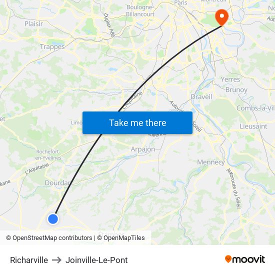 Richarville to Joinville-Le-Pont map