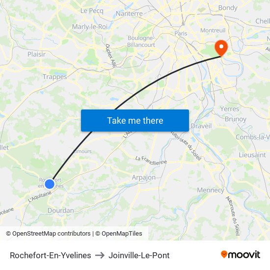 Rochefort-En-Yvelines to Joinville-Le-Pont map