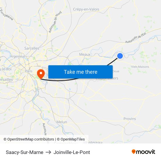 Saacy-Sur-Marne to Joinville-Le-Pont map