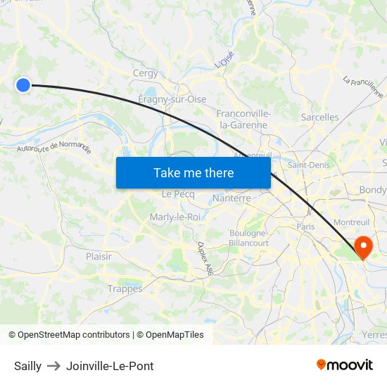 Sailly to Joinville-Le-Pont map