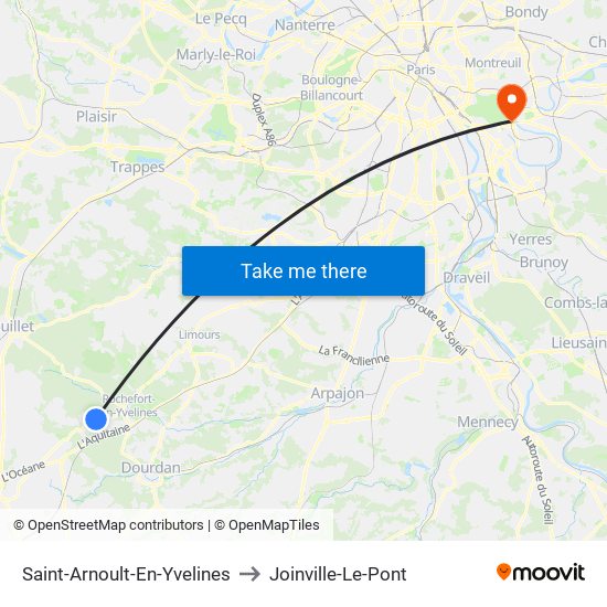 Saint-Arnoult-En-Yvelines to Joinville-Le-Pont map