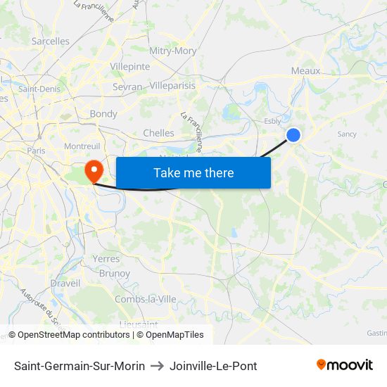 Saint-Germain-Sur-Morin to Joinville-Le-Pont map
