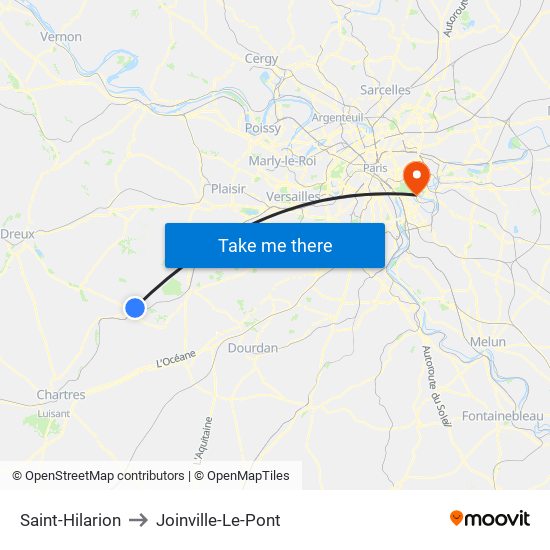 Saint-Hilarion to Joinville-Le-Pont map