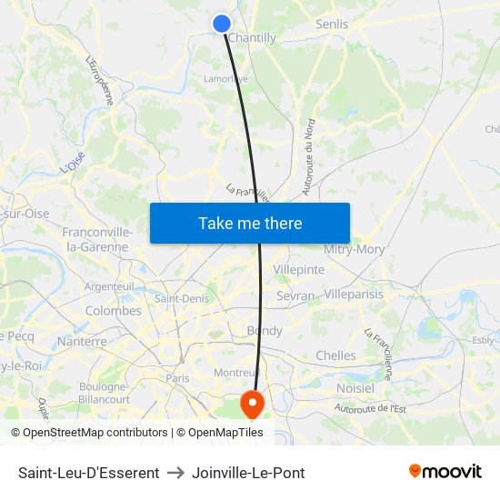 Saint-Leu-D'Esserent to Joinville-Le-Pont map