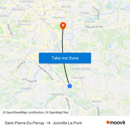 Saint-Pierre-Du-Perray to Joinville-Le-Pont map
