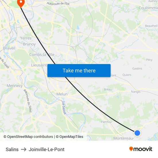 Salins to Joinville-Le-Pont map