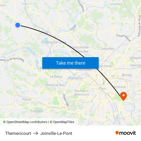 Themericourt to Joinville-Le-Pont map