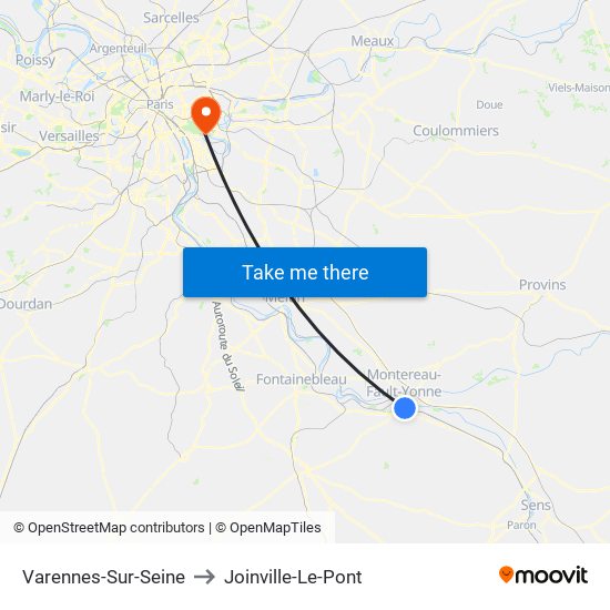 Varennes-Sur-Seine to Joinville-Le-Pont map