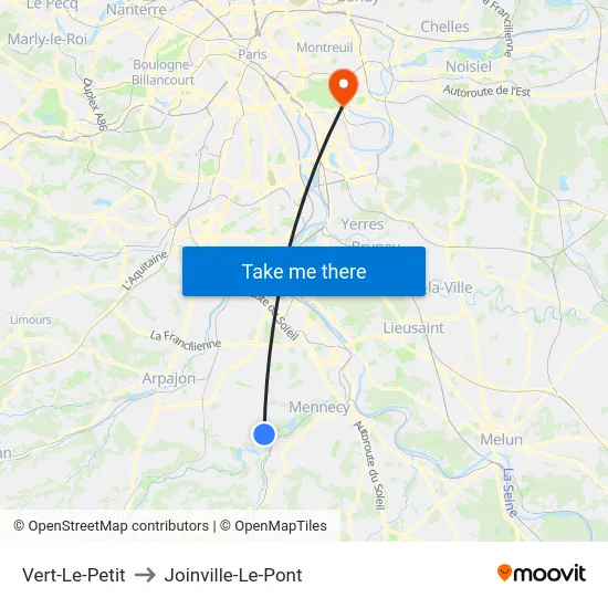 Vert-Le-Petit to Joinville-Le-Pont map
