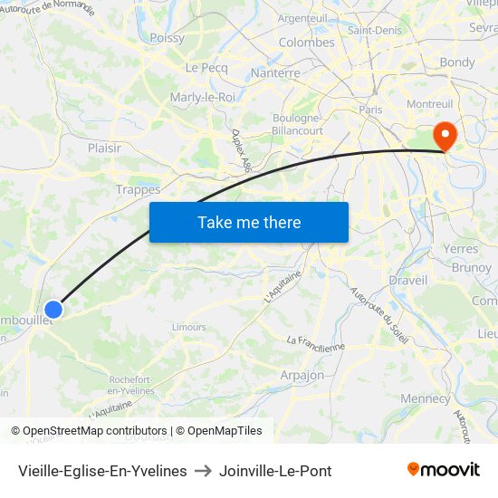 Vieille-Eglise-En-Yvelines to Joinville-Le-Pont map