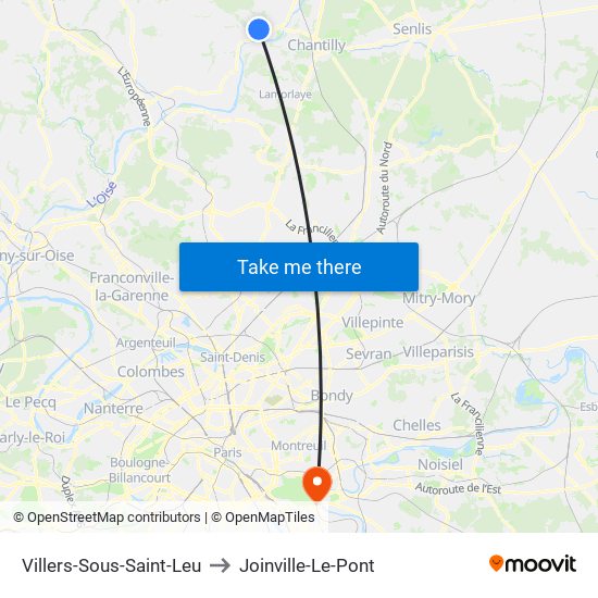 Villers-Sous-Saint-Leu to Joinville-Le-Pont map
