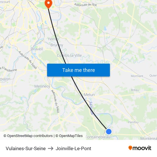 Vulaines-Sur-Seine to Joinville-Le-Pont map