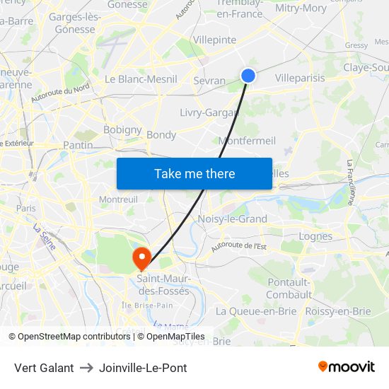 Vert Galant to Joinville-Le-Pont map