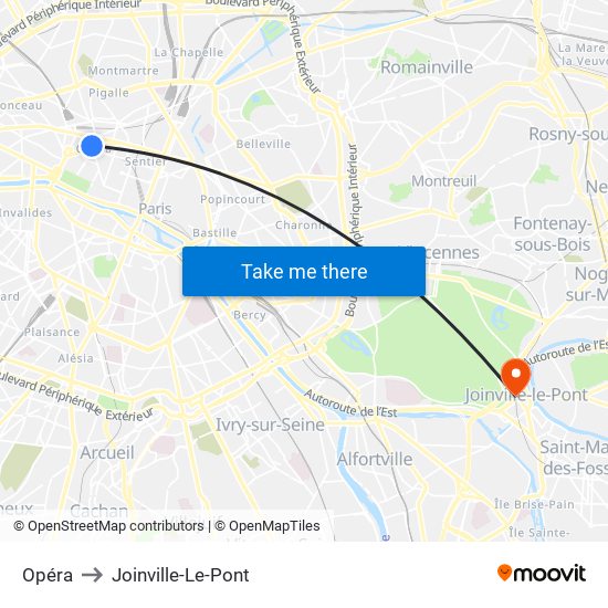 Opéra to Joinville-Le-Pont map