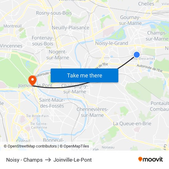 Noisy - Champs to Joinville-Le-Pont map