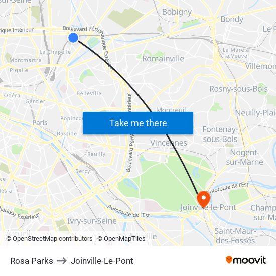 Rosa Parks to Joinville-Le-Pont map