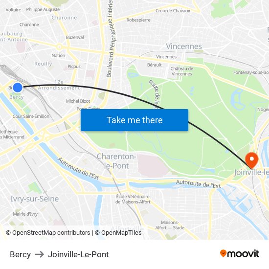 Bercy to Joinville-Le-Pont map