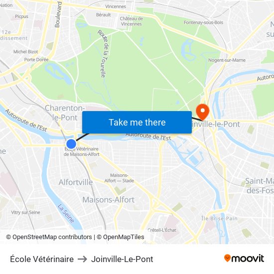 École Vétérinaire to Joinville-Le-Pont map