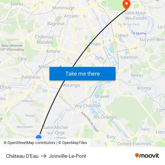 Château D'Eau to Joinville-Le-Pont map