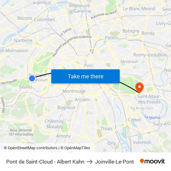 Pont de Saint-Cloud - Albert Kahn to Joinville-Le-Pont map