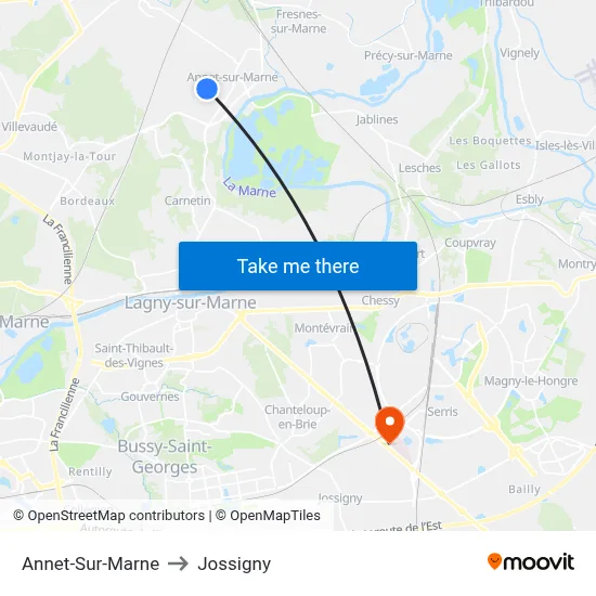 Annet-Sur-Marne to Jossigny map