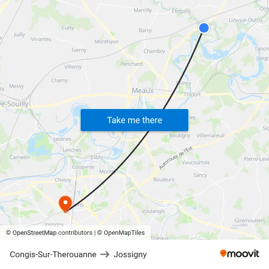 Congis-Sur-Therouanne to Jossigny map