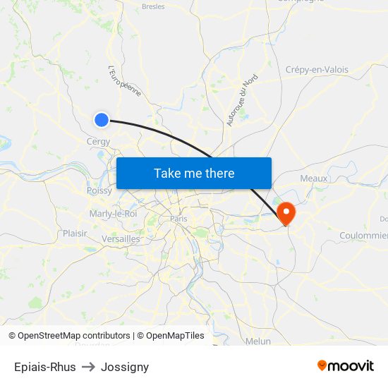Epiais-Rhus to Jossigny map