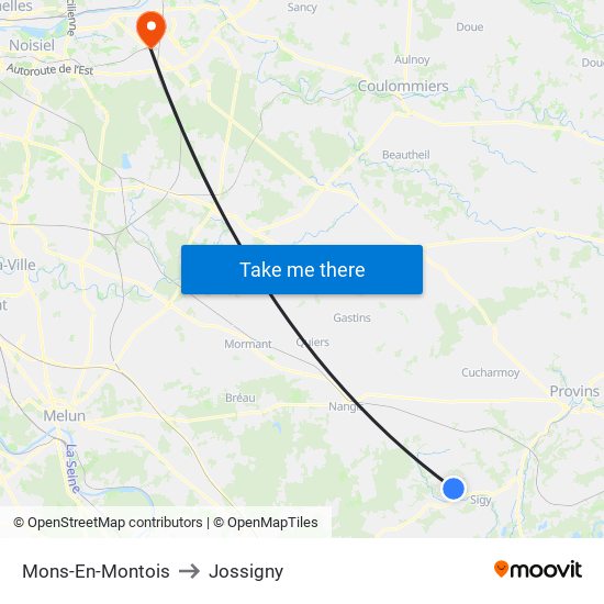 Mons-En-Montois to Jossigny map