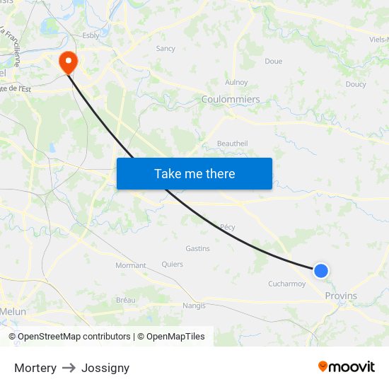Mortery to Jossigny map
