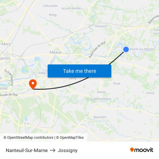 Nanteuil-Sur-Marne to Jossigny map