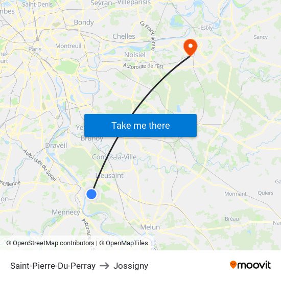 Saint-Pierre-Du-Perray to Jossigny map