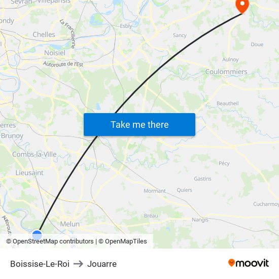 Boissise-Le-Roi to Jouarre map