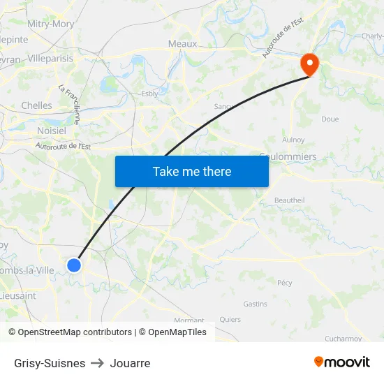 Grisy-Suisnes to Jouarre map