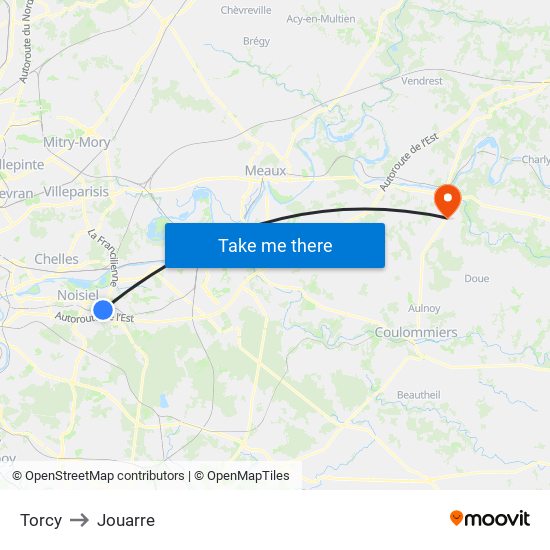 Torcy to Jouarre map