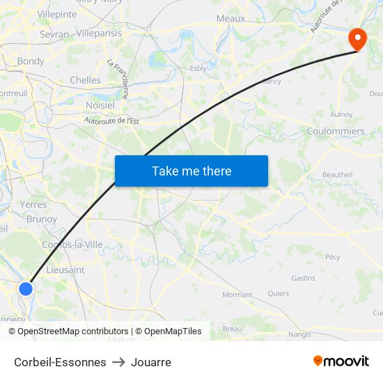 Corbeil-Essonnes to Jouarre map