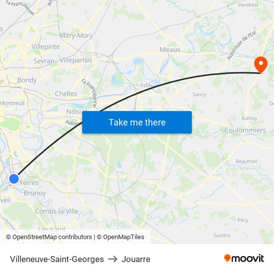 Villeneuve-Saint-Georges to Jouarre map