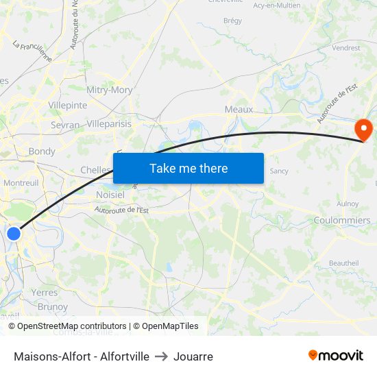 Maisons-Alfort - Alfortville to Jouarre map